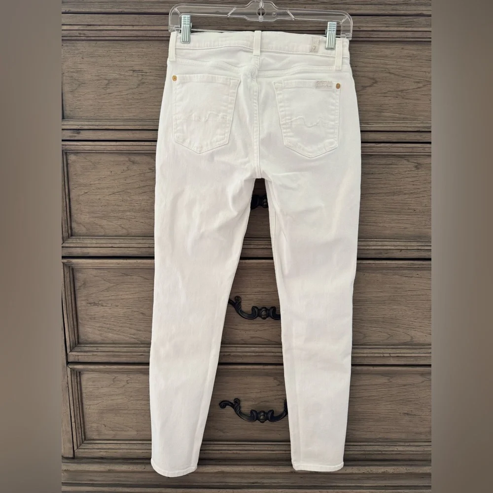 7 For All Mankind White Skinny Jeans EUC Gwenevere